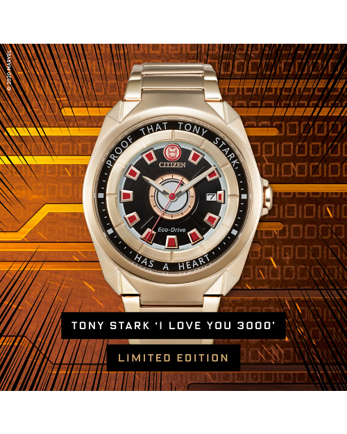 Tony Stark Black Dial Stainless Steel Bracelet AW1013-59W | CITIZEN